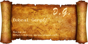 Dobrai Gergő névjegykártya